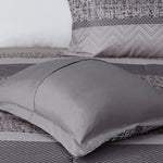 7 Piece Jacquard Comforter Set Grey/Taupe Queen