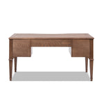 Dauphin Gold Accent 5-Drawer Wood Executive Desk Brown Ash Wood & Veneer