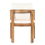 7 Pieces Acacia Wood Outdoor Dining Set with Cream Cushions