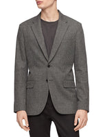 Calvin Klein Men's Slim Fit Heathered Check Blazer Gray Size M
