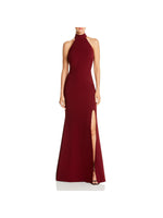 Aqua Women's Halter Neck Gown Red Size 10