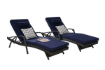 Outdoor Wicker Reclining Chair Set of 2 with Cushions