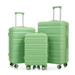 HIFINE Tourist 3-Piece Spinner Wheel Luggage Set in Green