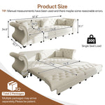 Oversized Chesterfield Pull Out Sofa Bed with Flower Tufting