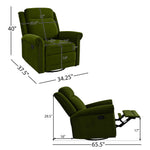 360 Degrees Swivel Manual Rocking Recliner with Adjustable Backrest
