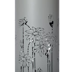 34.25'H Light Gray Metal Cutout Outdoor Water Fountain with LED Lights