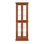 Lighted Curio Cabinet With Adjustable Shelves and Mirrored Back Panel