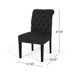 Broxton Tuft Dining Rolltop Chairs With Button Tufted Backrest (Set of 2)