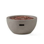 27' Bowl Shaped MGO 40,000 BTU Propane Fire Pit, Light Grey (Tank Cover not Included)