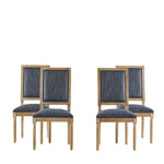 French Country Style Dining Chair with Upholstered Seating and Fluted Legs