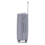 4-Piece PP Spinner Wheel Luggage Set with Cosmetic Case, Light Gray