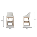 Newport 30.5" Coastal Curved Back Upholstered Barstool