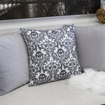 Baroque Skull Damask Accent Pillow – Black & White Day of the Dead Accent Cushion