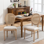 A&A French Style Solid Wood Frame Dining Chairs Set of 2