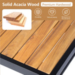 Outdoor 4-Piece Acacia Wood and Metal Patio Sofa Set