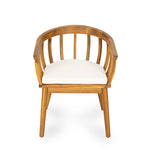 Klismos Dining Armchair Set of 2 - Teak / Beige