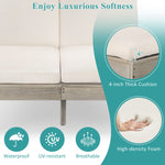 TREXM 5-Position Adjustable Backrest Double Chaise Lounge Outdoor