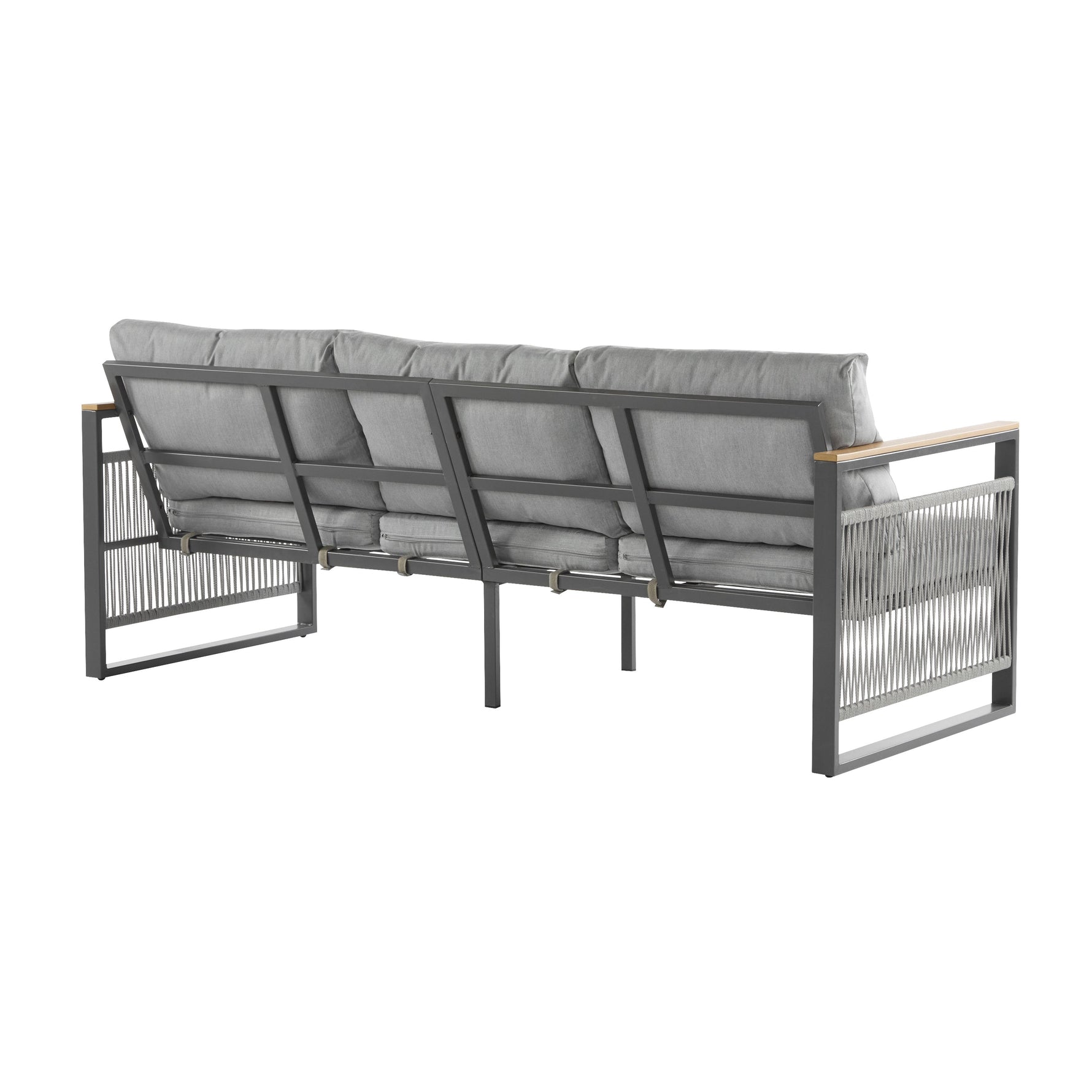 4-Pieces Outdoor Metal Patio Furniture Set with Cushions