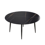 Modern Man-Made Stone Round Dining Table for 6 People