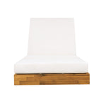 Acacia Wood Chaise Lounge with Cushion