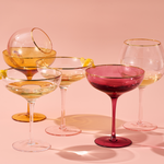 Palazzo Champagne Coupe, Cocktail Glassware, Set of 2, Yellow