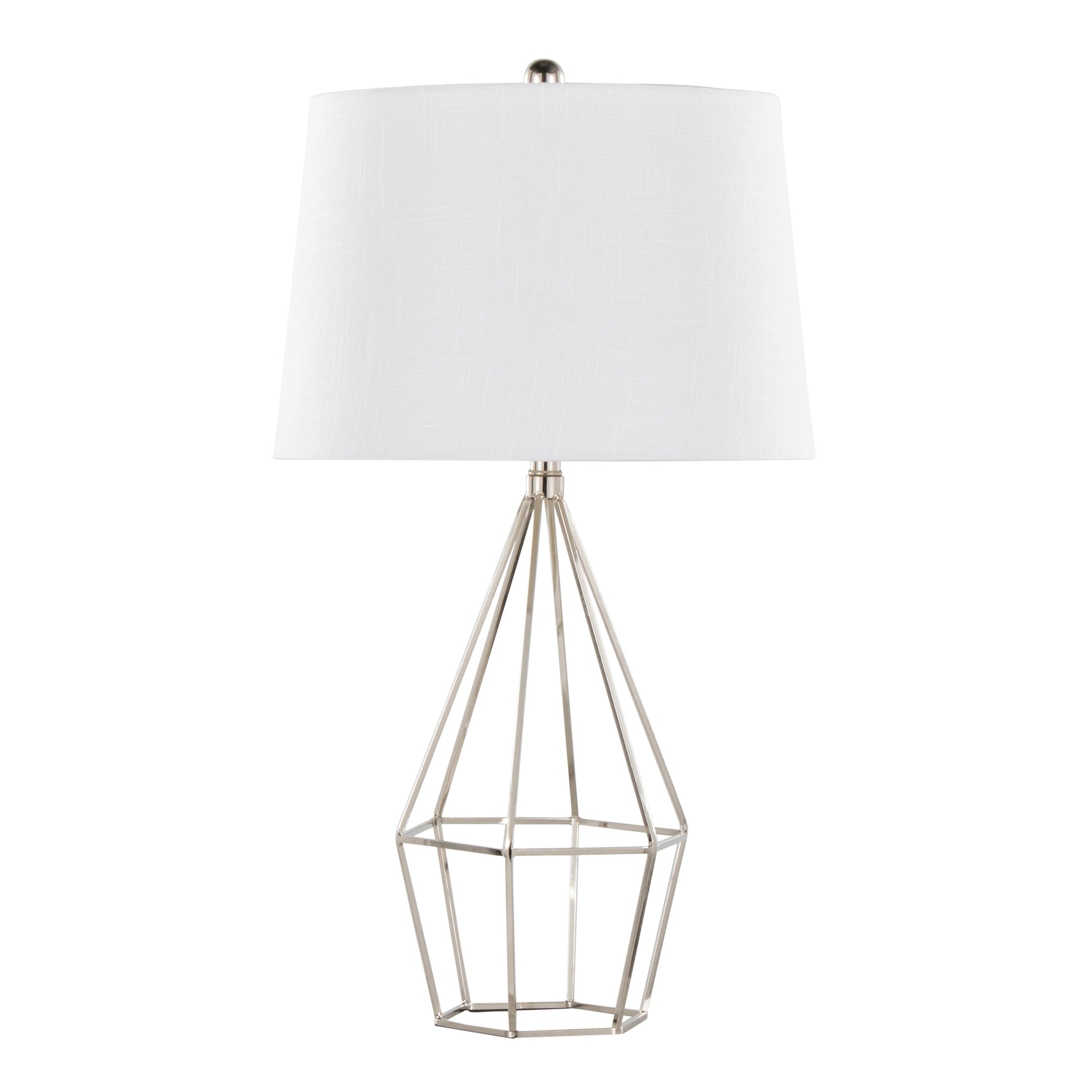 Diana 29" Contemporary Metal Table Lamp Set in Polished Nickel
