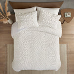 Full/Queen Ruched Fur Down Alternative Comforter Set