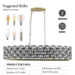 39" Contemporary Crystal and Black-Gold Pendant Chandelier