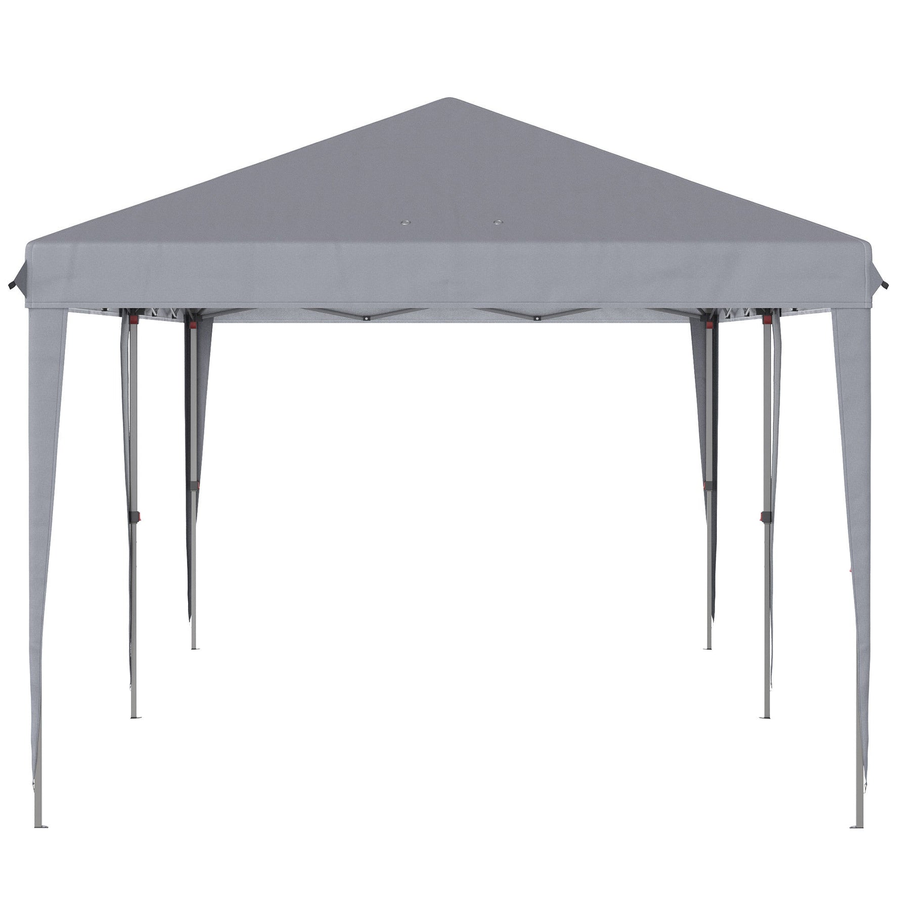 Outsunny 10' x 20' Pop Up Canopy Tent Heavy Duty Steel Frame Gray