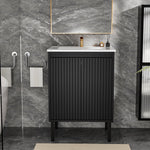 Bathroom Vanity With Ceramic Sink, Floor-Standing Design, Soft-Closing Drawers