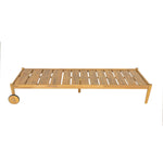 Riviera Outdoor Chaise Lounge with Wheels, Acacia Wood Frame (Set of 2)