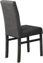 5 Piece Transitional Dining Room Set 48" Wood Dining Table with 4 Upholstered Side Chairs Charcoal Finish