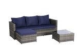 2 Pieces Patio Furniture Set, Outdoor Woven Sectional L-Shaped Patio Furniture