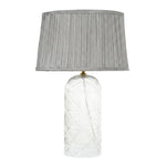 Luxora Decorative Glass Table Lamp with Gold Finish and Grey Shade
