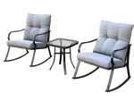 Rocker Set Chair and Teapoy Medium Grey