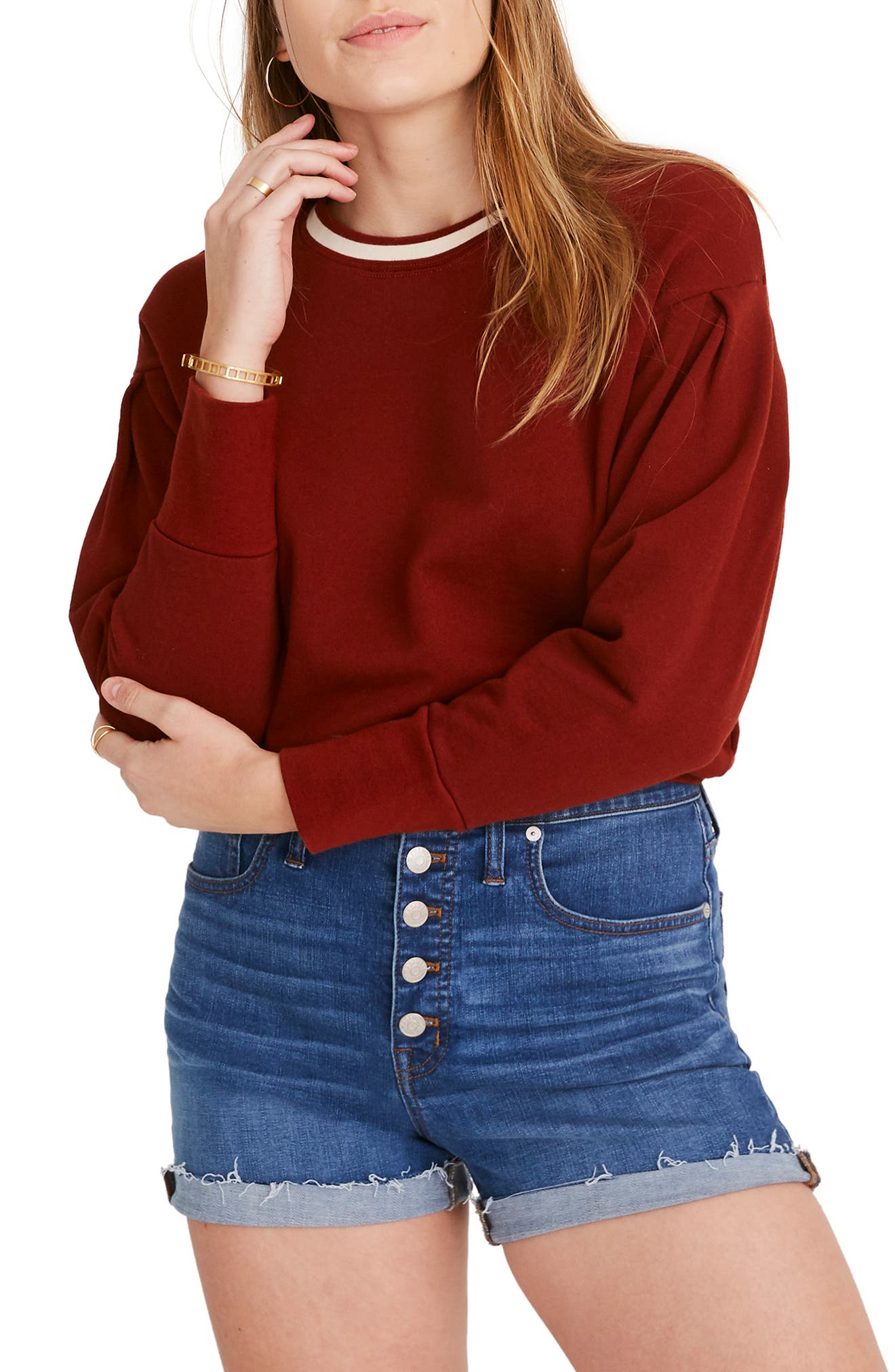 Women's High Waist Button Front Denim Shorts