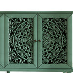 60' Antique Buffet Cabinet with Floral Carvings