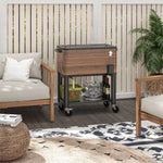 Outsunny Outdoor Cooler Cart, Rolling Beverage Ice Chest