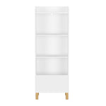 4 Tier Bookcase with Safety Restraint and Storage Cabinet - White