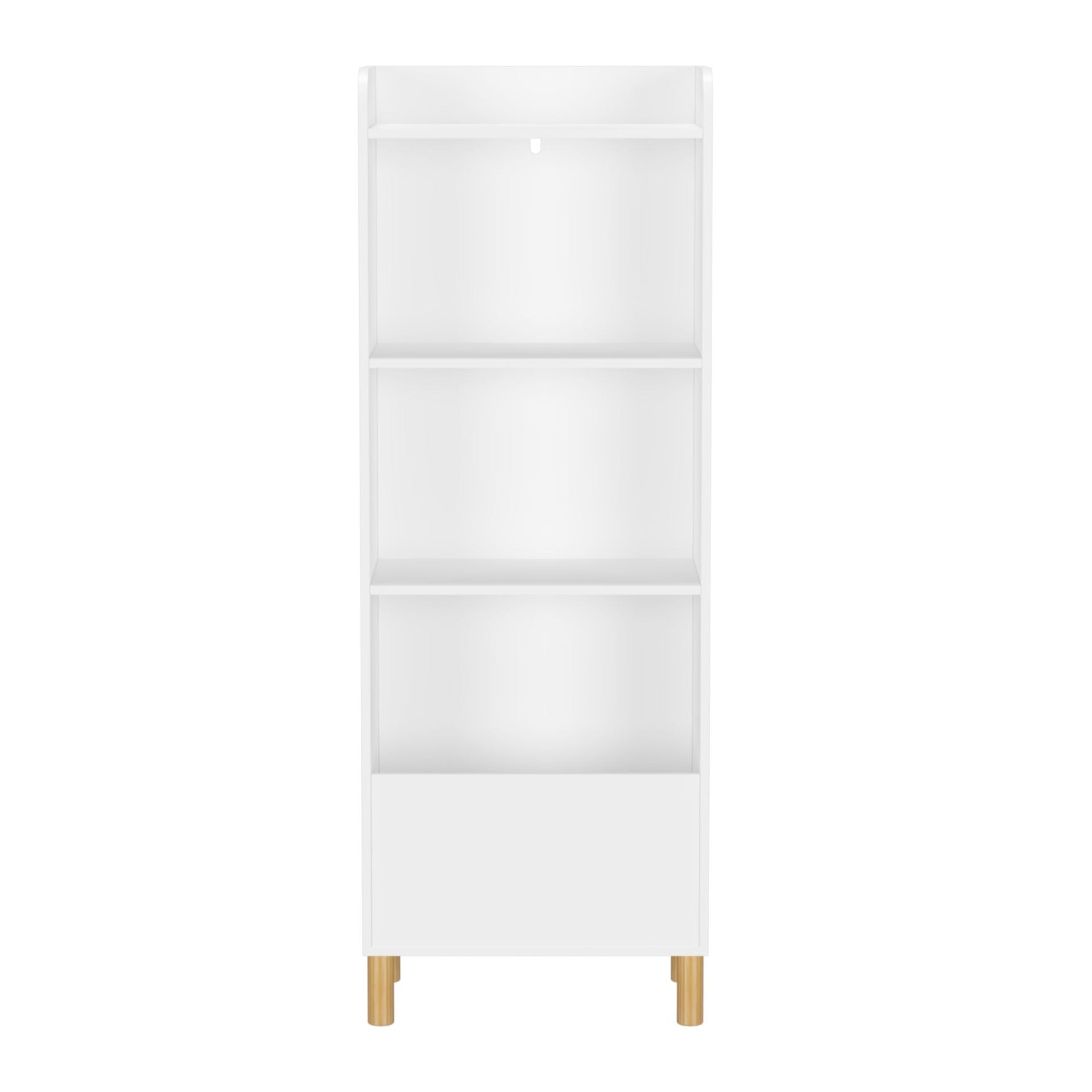4 Tier Bookcase with Safety Restraint and Storage Cabinet - White
