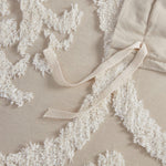 King/Cal King 3 Piece Tufted Cotton Chenille Damask Duvet Cover Set