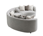 Ivria Boucle Sectional Sofa With 9 Pillows - Gray