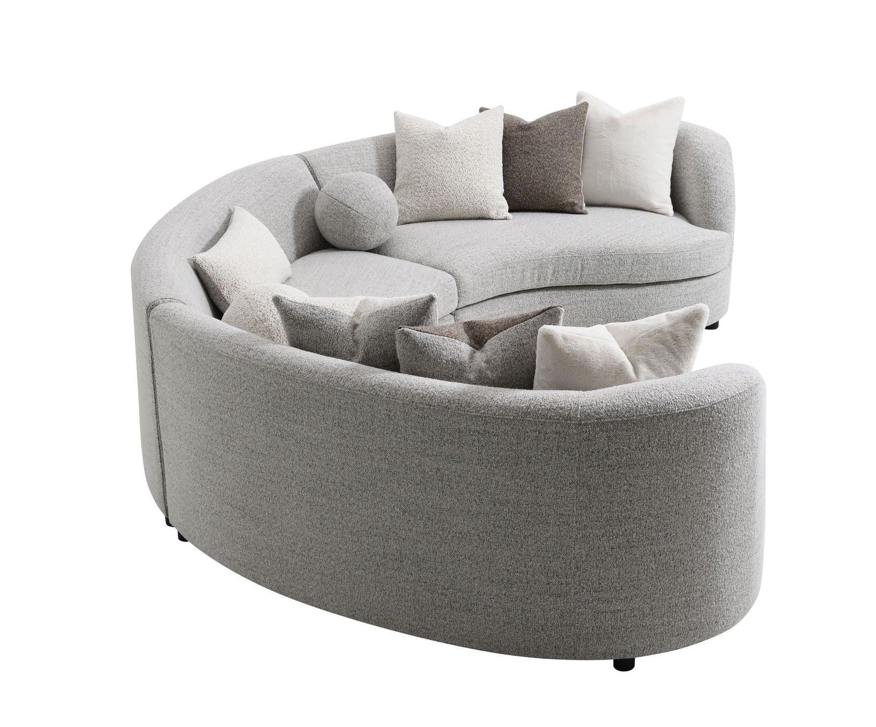 Ivria Boucle Sectional Sofa With 9 Pillows - Gray