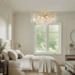8-Light Crystal Gold Chandelier for Dining Room and Kitchen Island