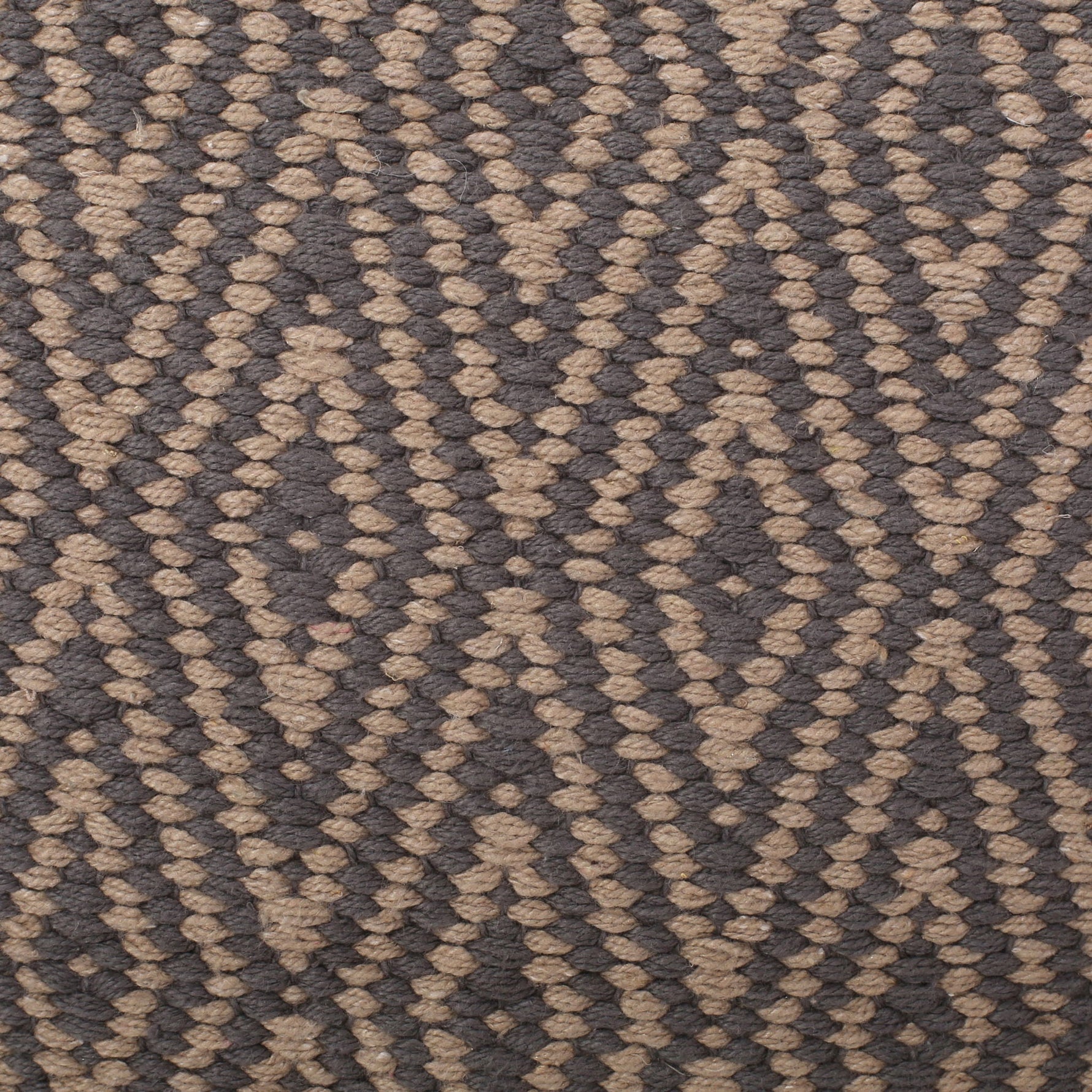 Amuleto Hand Loomed Cotton Pouf - Dark Gray / Brown