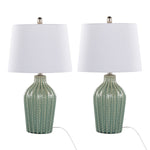 Rockwell 23" Contemporary Ceramic Table Lamps in Sage - Set of 2