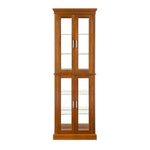 Lighted Curio Cabinet With Adjustable Shelves and Mirrored Back Panel