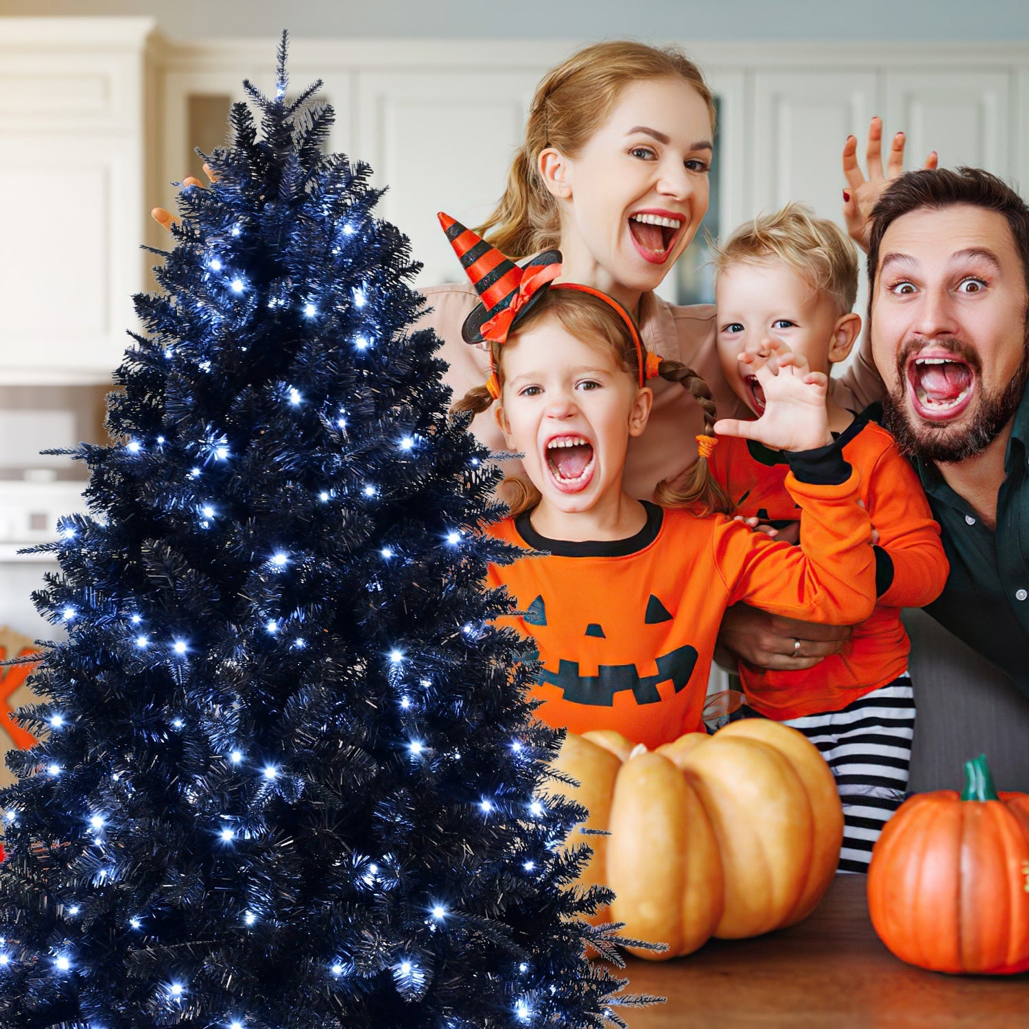 The 6-Foot Pre-Lit Black Christmas Tree