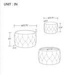 Nesting Ottomans 2 Piece With Tray, 4 In 1 Function