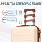 14'/20' 2-Piece Beige ABS Spinner Wheel Luggage Set